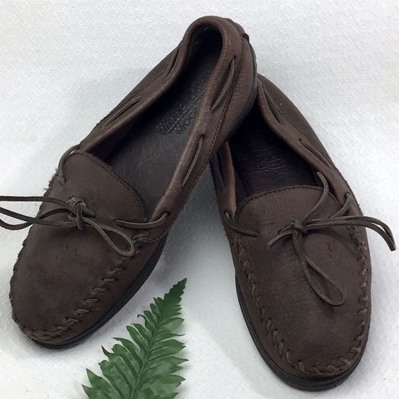 Minnetonka Brown Leather Loafers main image 13